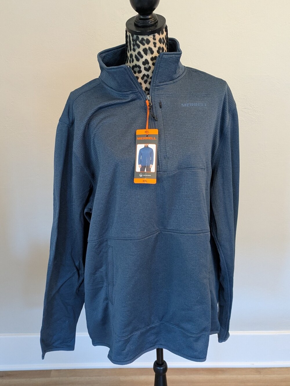 Merrell Men's Blue Quarter-Zip Fleece Pullover